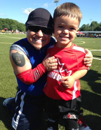 Christian Tabone poses with actor Martin Klebba ('Marty' from Pirates of the Caribbean)  at the World Dwarf Games. Christian and his family moved to Bradford so Christian could attend school with another child who shares a unique condition with him – dwarfism.