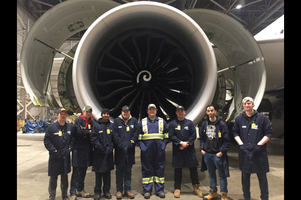 A group of students from Bradford District High School got to job shadow Air Canada aircraft mechanics. Submitted photo