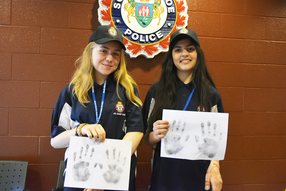Kayley Spiers, left, and Kihana Zahiree got to learn about forensics. Miriam King/BradfordToday