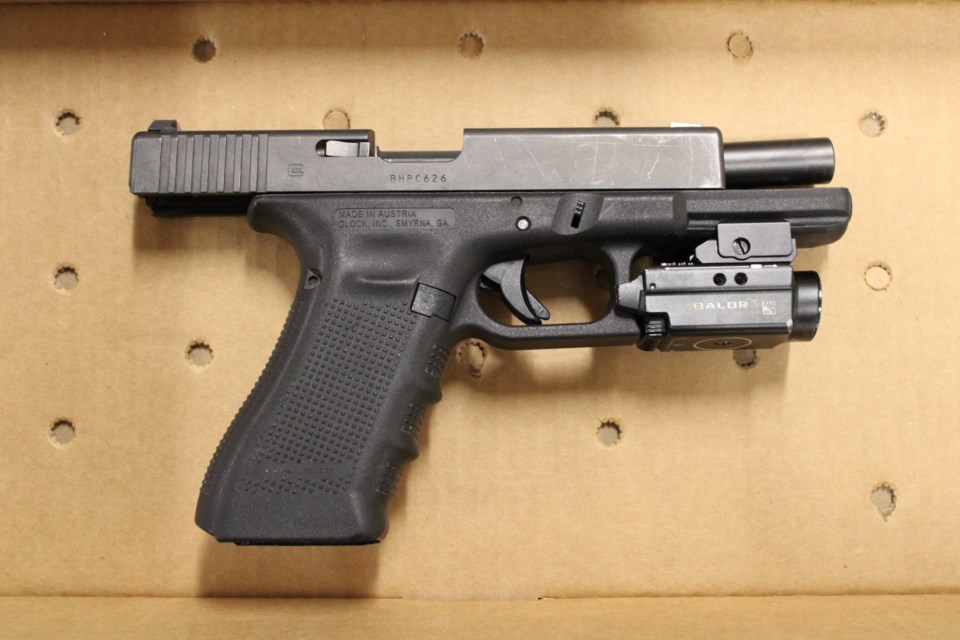 Police seized this Glock .40-calibre handgun from Bradford residence on Monday.