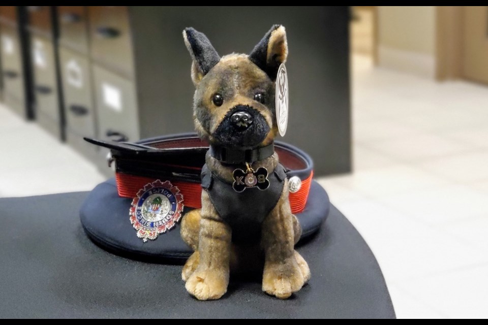 The plush Nitro pups were sold to members of South Simcoe police in support of their holiday fundraiser for local charities. Supplied photo