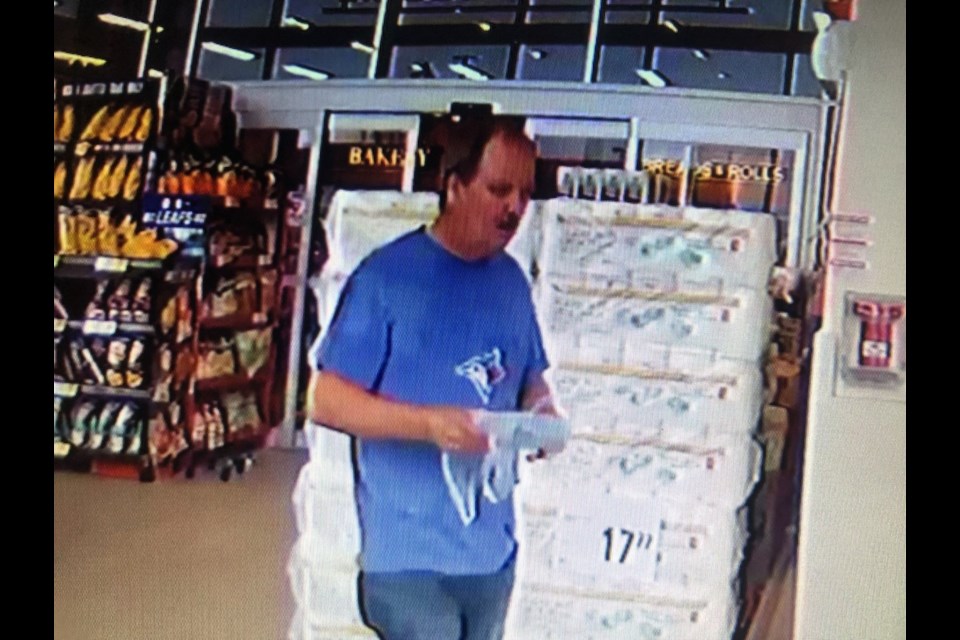 Wallet theft suspect image supplied by South Simcoe Police