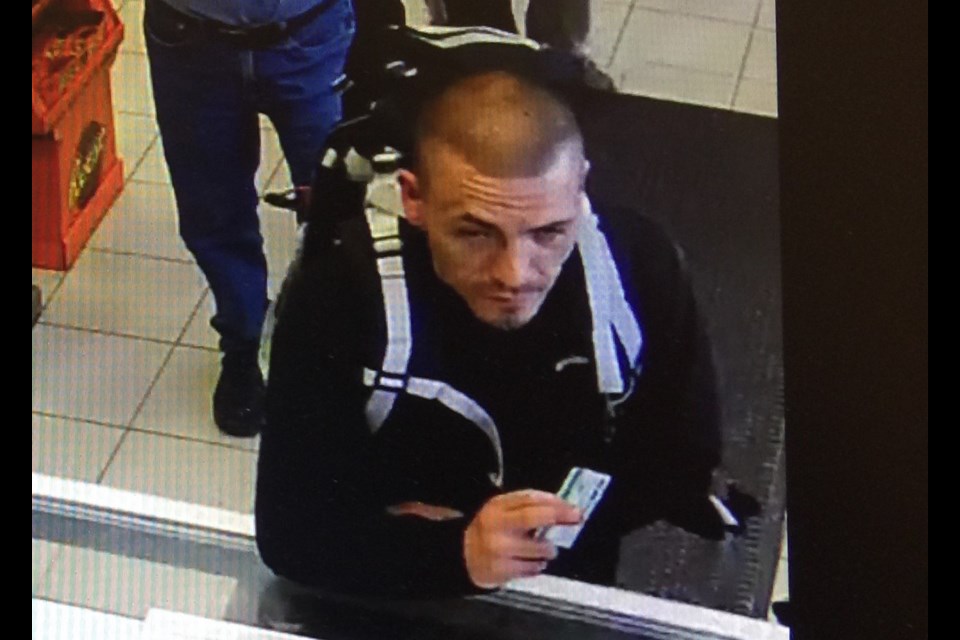 Provided photo shows suspect in May 8 theft of a wallet from a vehicle parked at the Rona on Dissette Street in Bradford