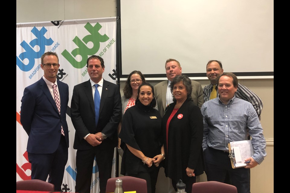 All six candidates from the York-Simcoe riding were in attendance on Wednesday for the Meet the Candidates night put on by the Bradford Board of Trade. Natasha Philpott/BradfordToday
