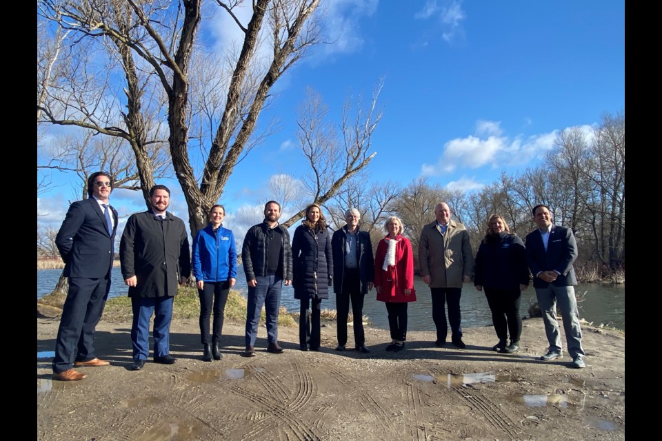 Provincial funding announcement in Bradford for the Holland Marsh Phosphorus Recycling Facility with Minister of Environment David Piccini, York-Simcoe MPP Caroline Mulroney, Barrie-Innisfil MPP Andrea Khanjin and Bradford and East Gwillimbury council members