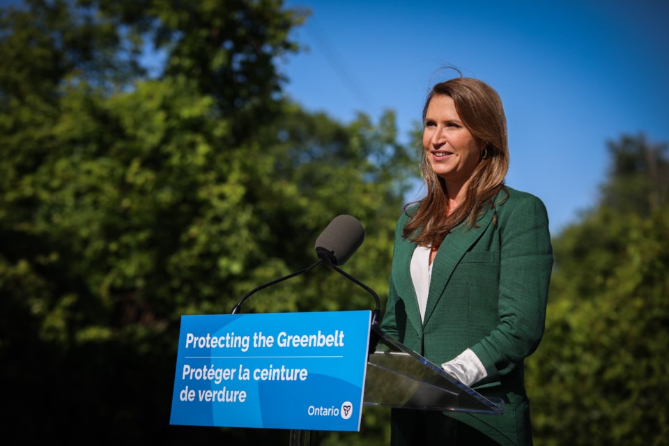 Caroline Mulroney at today's announcement.