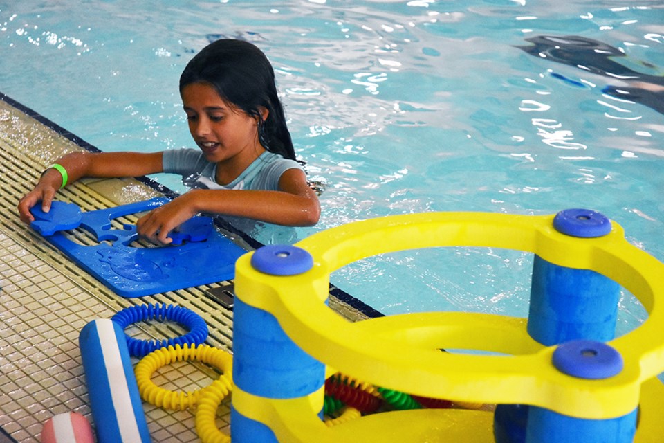 Abby participated in the Swimming Buddy Obstacle Challenge at the BWG Leisure Centre July 17, as part of National Drowning Prevention Week. Miriam King/BradfordToday