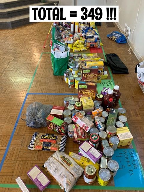 The camp collected over 300 goods for a local food bank. Submitted Photo. 