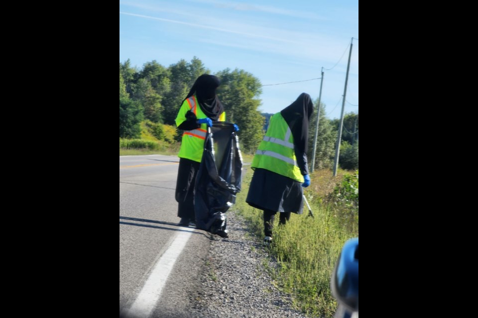 Ahmadiyya Muslim Women's Association Bradford take part in a highway cleanup on Sept. 1