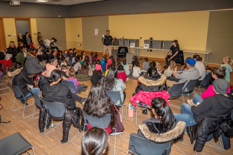 Doug Grabinshy and Bronson from Zoo Tek put on two fun and interactive shows at the Bradford West Gwillimbury Public Library. Paul Novosad for Bradford Today.