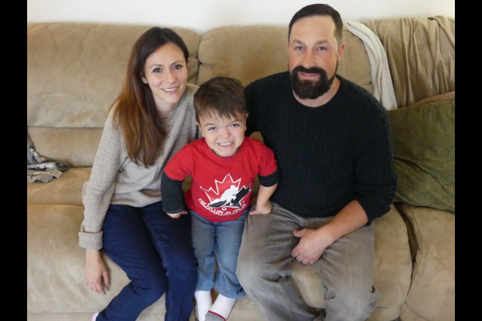 Christian Tabone, centre, with his parents Sophia and Mike. Jenni Dunning/BradfordToday