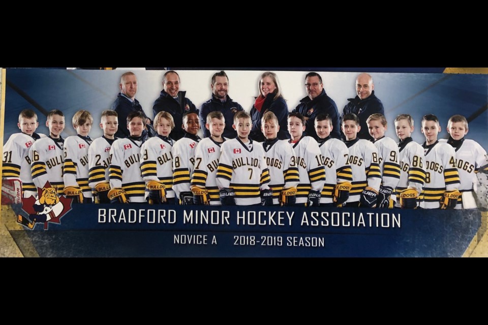 Bradford Bulldogs' Novice A team for the 2018/2019 season. Submitted photo