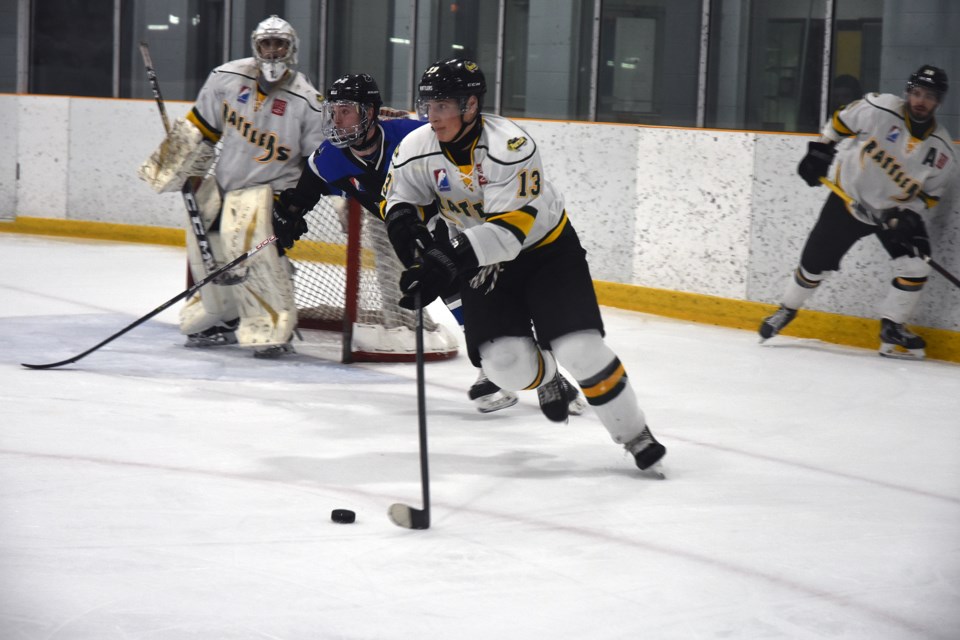 Bradford Rattlers charge, dominating Game 2 of the GMHL North Division semifinals against the Bulls. 