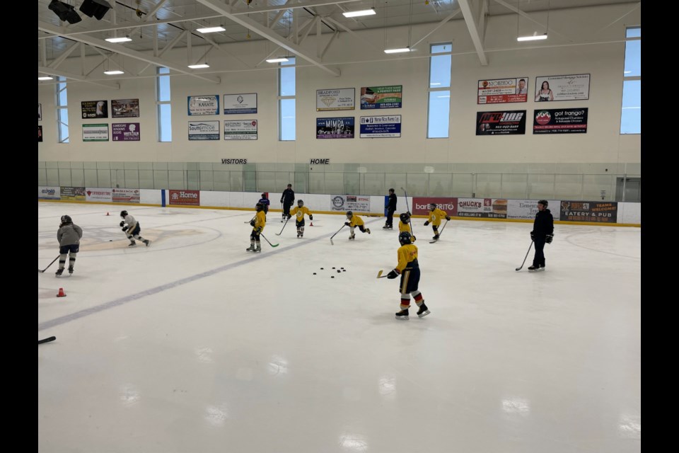 The Bradford Bulldogs U10 AA team practises in preparation for the OMHA Championships this weekend in Kingston.