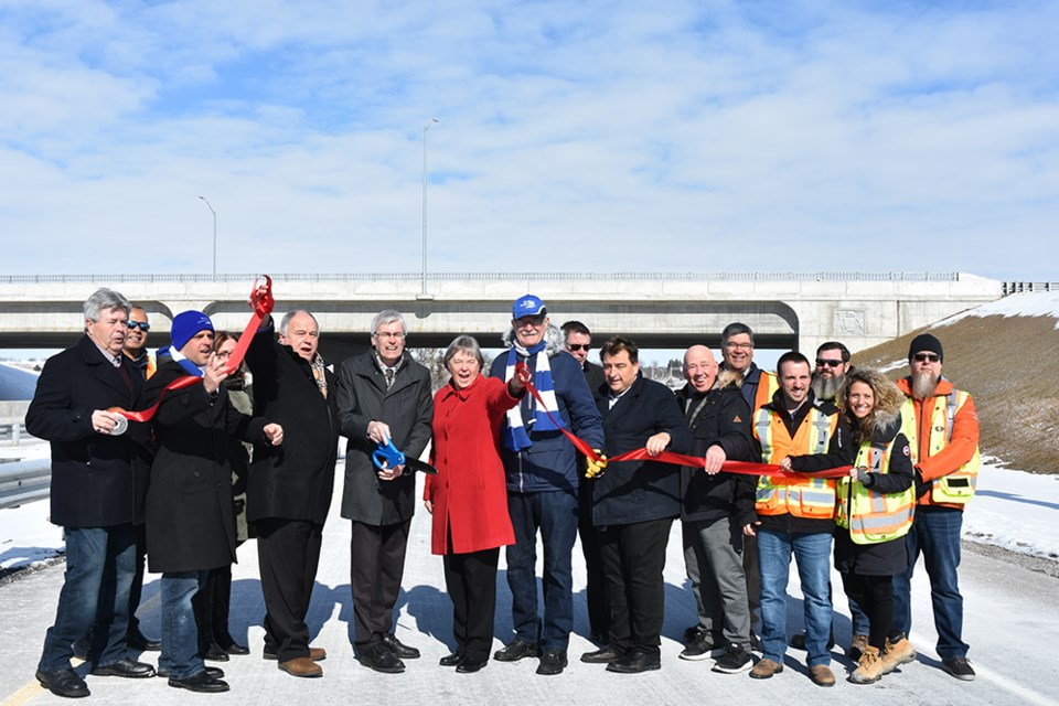Mayor Rob Keffer and members of Council were joined by MP Deb Schulte (King-Vaughan), Simcoe County Warden George Cornell and Town staff, at the ribbon cutting. Miriam King/Bradford Today