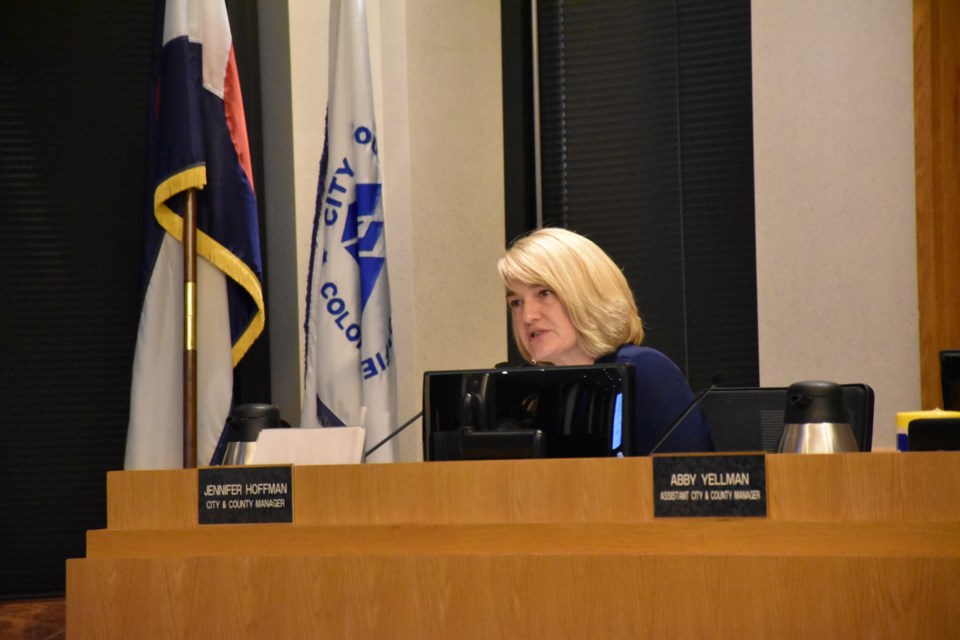 City and County Manager Jennifer Hoffman detailed development needs with Broomfield Council on May 17.
