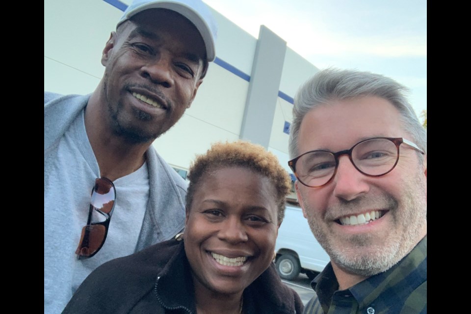 (From left) Tim Lewis, Christel Lewis -- recipients of Grant a Dream; and Derik Timmerman, executive director of the foundation.