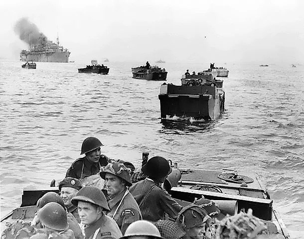 Canadians landing during the D-Day invasion.