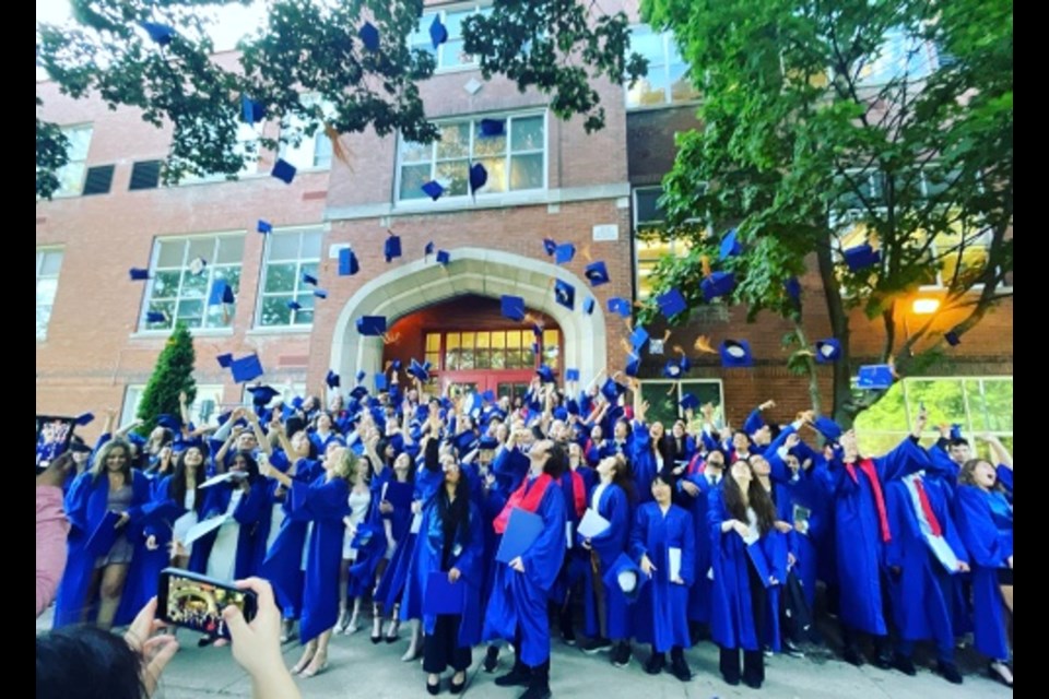 BCHS Class of 2022 grads celebrate.