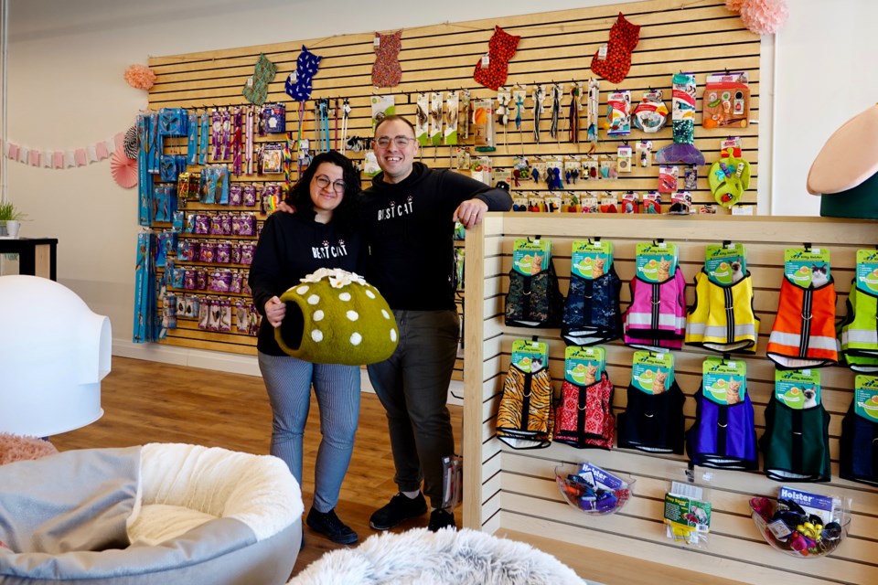 Meagan and Kyle Daigle are thrilled to offer a wide selection of new and exciting cat products to other like-minded feline fans at their new Burlington store Best Cat.