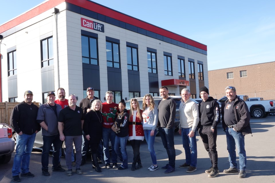 CanLift Equipment Ltd. employs more than 40 people at its Burlington location. Staff gathered for a photo prior to their holiday luncheon.
