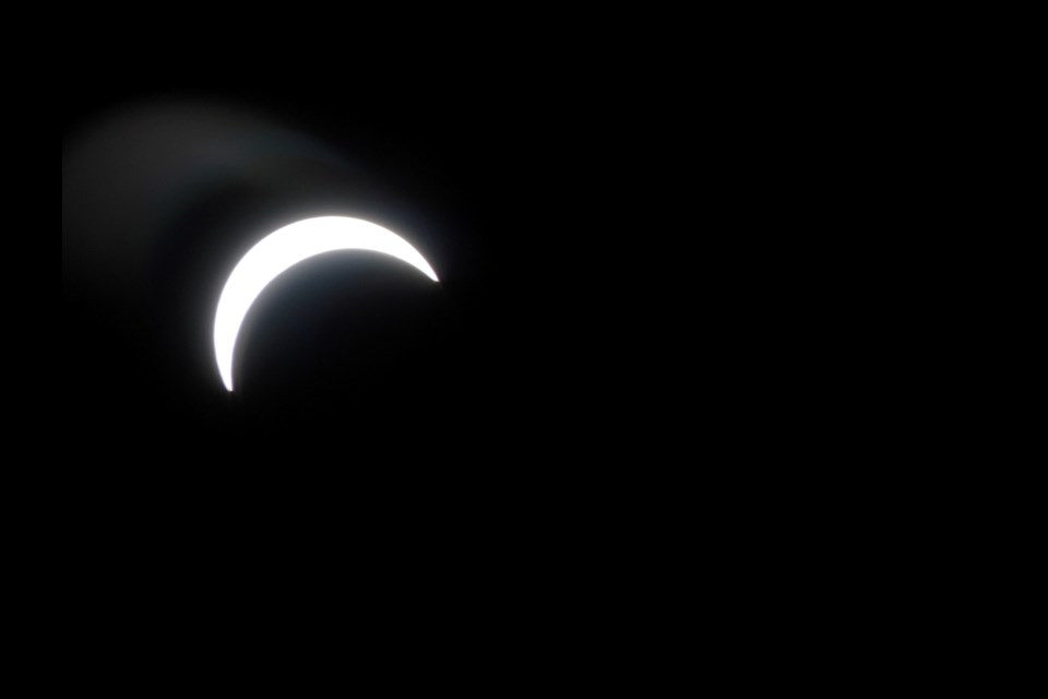 The eclipse at about 3:05 p.m.