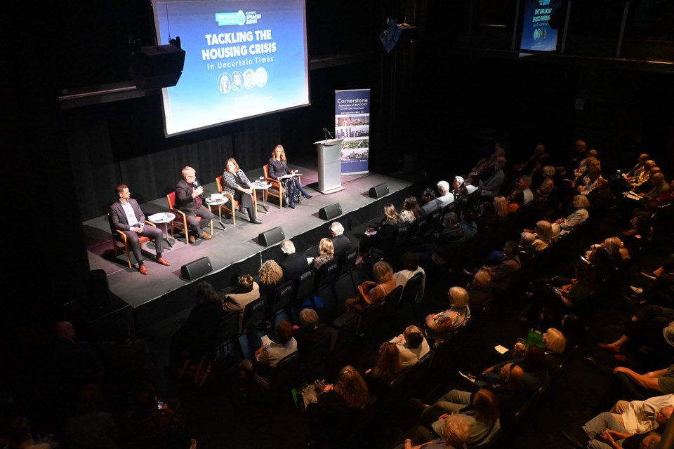 Residents filled the Community Studio Theatre at the Burlington Performing Arts Centre to listen to the discussion.