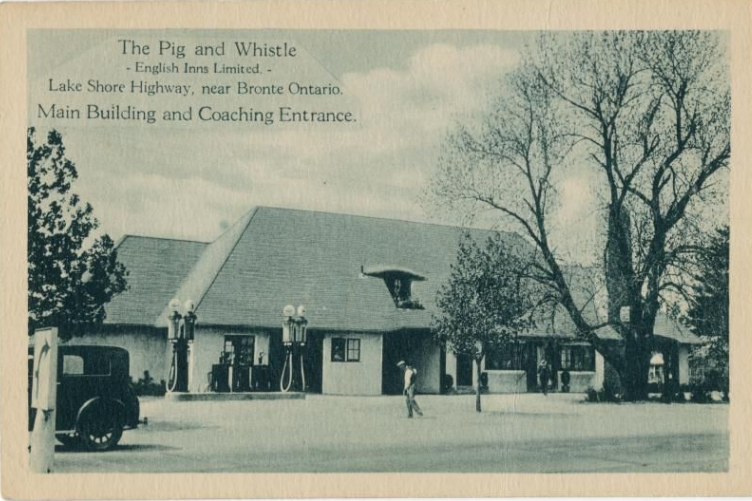 Pig and Whistle's main building and coach entrance.