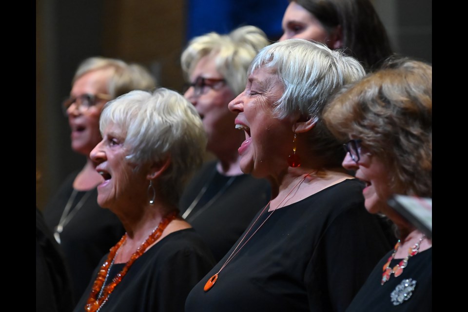 Members of the Burlington Welsh Ladies Chorus perform Saturday evening at Wellington Square United Church.