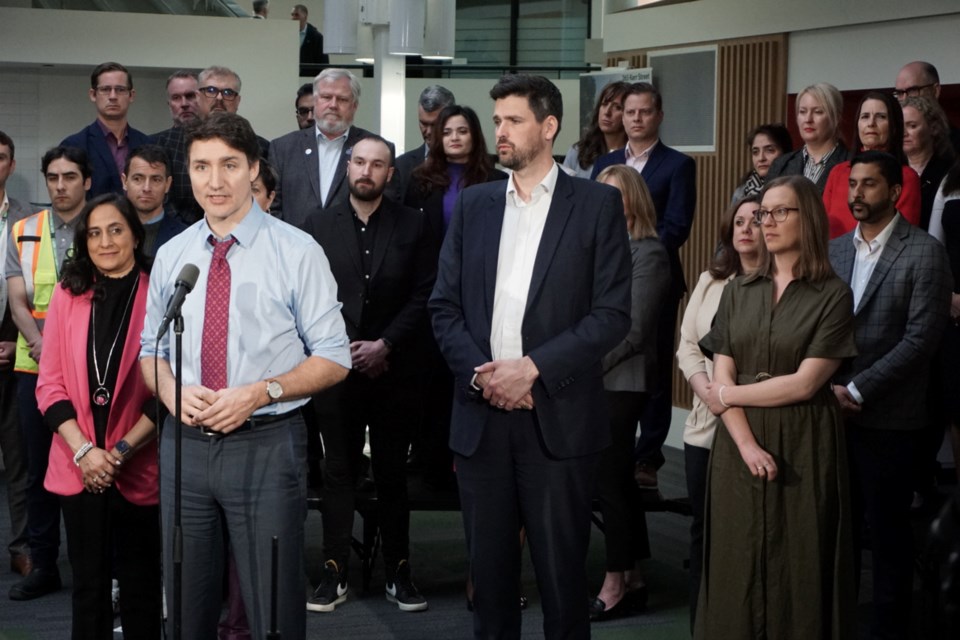 Prime Minister Justin Trudeau, Minister of Housing Sean Fraser, and Burlington MP Karina Gould were in Oakville on Wednesday morning. 