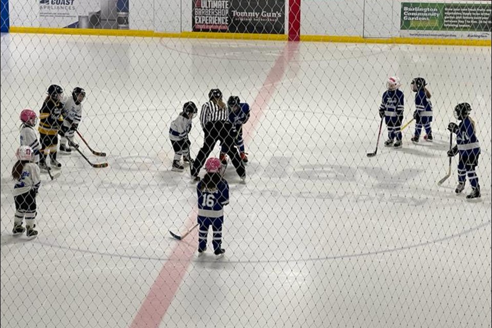 Young BGHC players put their skills into action in a game during House League weekend last season.