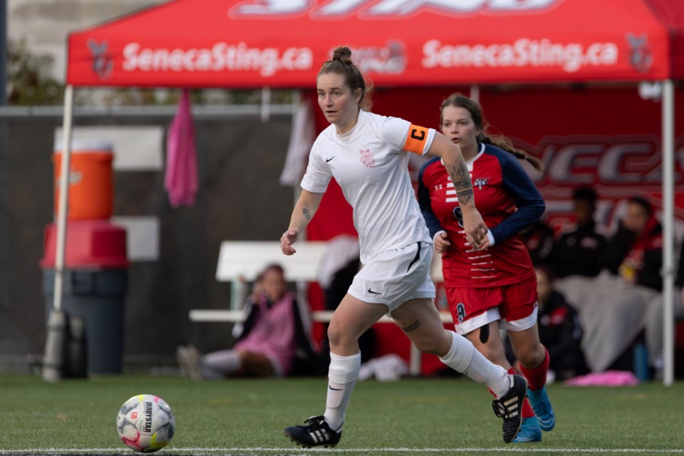 Seneca College midfielder Rebekah Lee was named to the OCAA women’s first team.