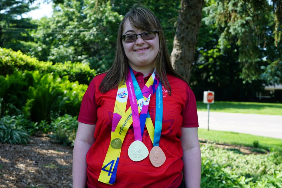 Laura Stremble came home from Berlin with a 4th place win, a bronze, and a gold medal for bocce. 