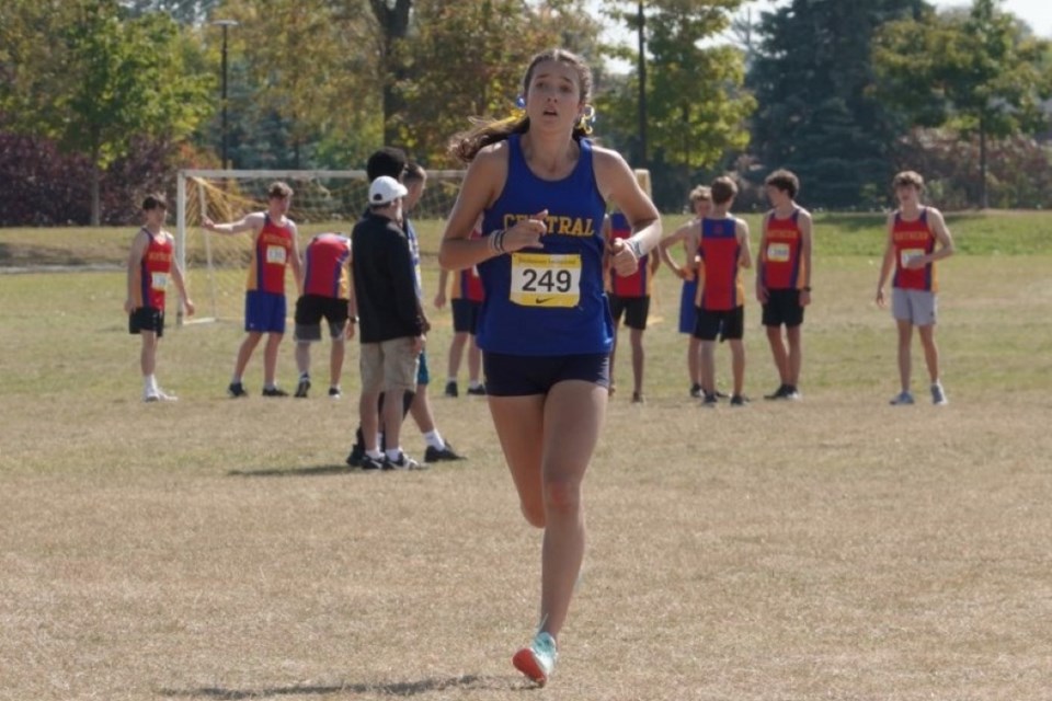 Burlington Central’s Maya Markowska won her second straight Golden Horseshoe Athletic Conference cross-country title.