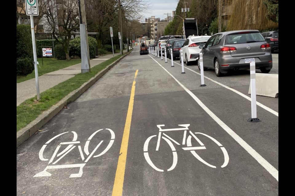 Construction of interim measures that are part of Phase 1 of the Agnes greenway are nearly complete in downtown New Westminster. 