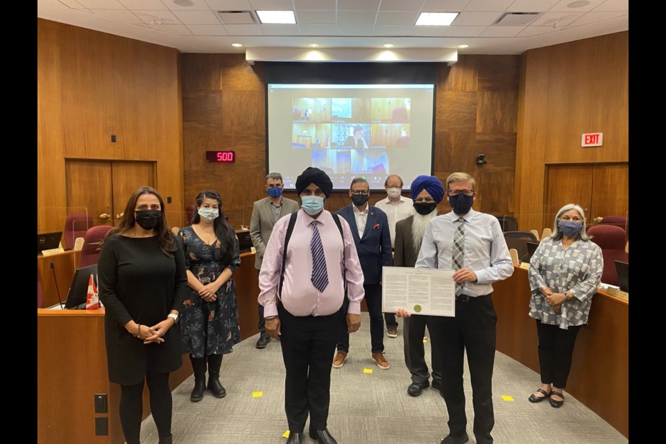 Members of the Descendants of the Komagata Maru Society joined members of council and city staff in council chambers for an apology related to city council's actions in connection to the Komagata Maru incident in 1914.