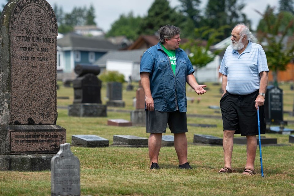 Ben Doyle, left, pays tribute to a trio of parents of missing children. Ray King, right, was living in New Westminster with his son Ray King Jr. when he was killed by a serial killer.