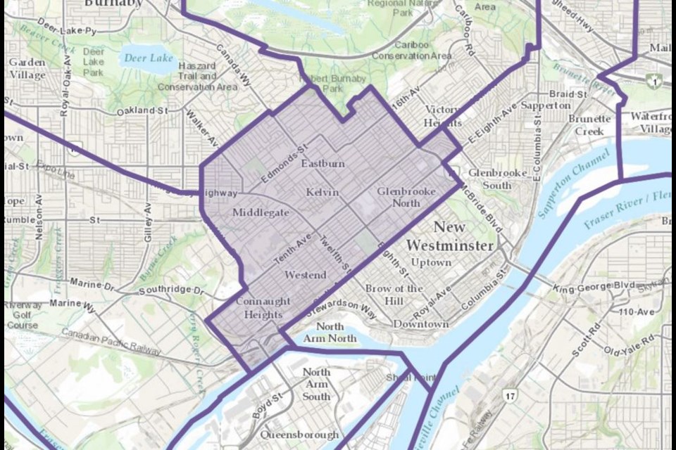 The proposed Burnaby-New Westminster provincial riding