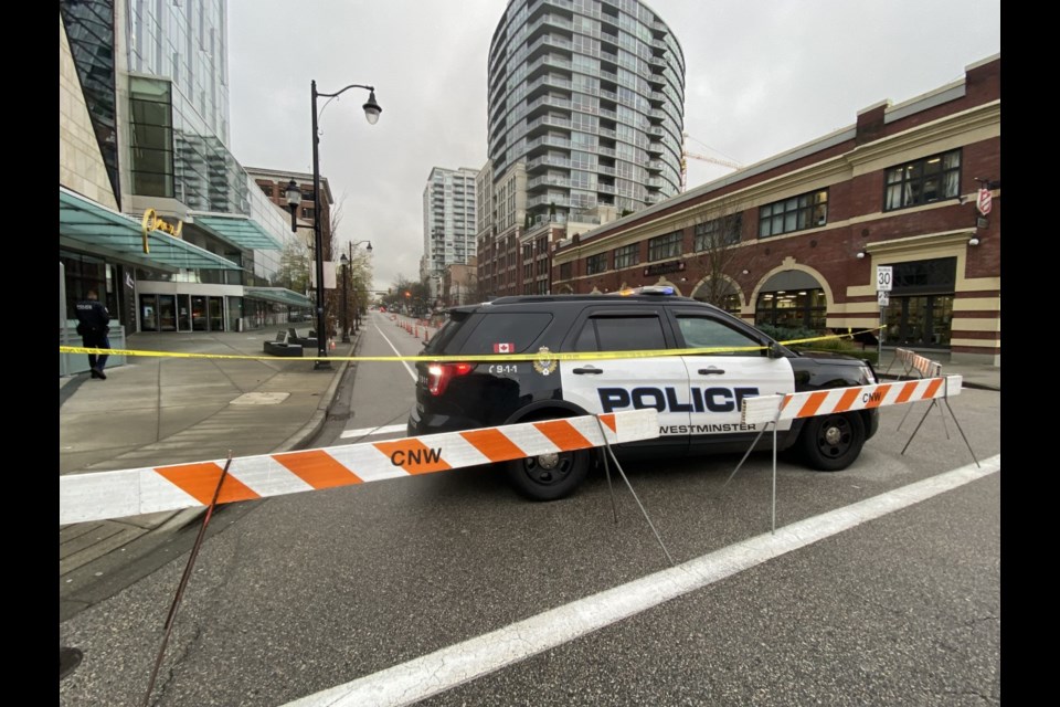 Parts of Columbia Street are cordoned off this morning while police respond to a "active scene."