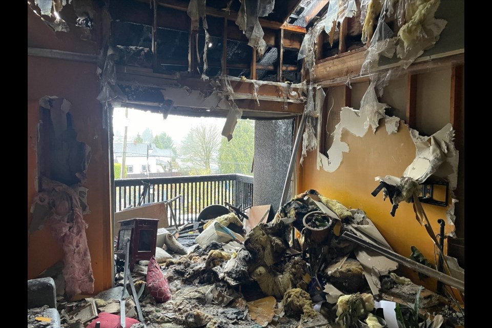Alex Vanstone's condo sustained considerable damage in a fire on Saturday, April 2.