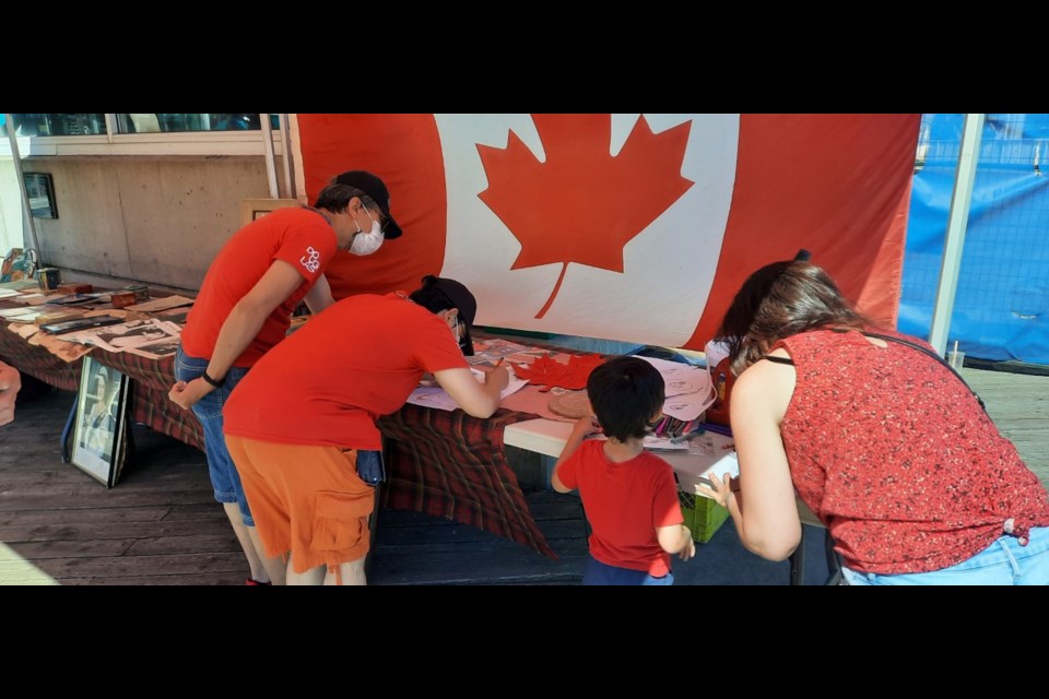 The Society of the Officers of the Honourable Guard had a display on New Westminster's waterfront on Canada Day