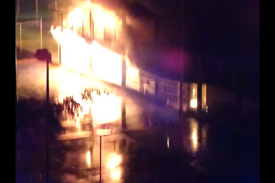 A fire occurred at the New Westminster Tennis Club in Tipperary Park on Thursday night.                            