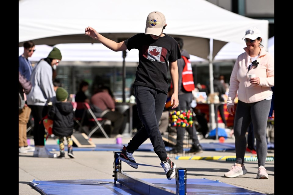 The final edition of the Outside-In Festival series in Hyack Square featured an interactive workshop with the Vancouver Circus School.