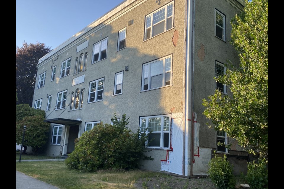 A proposed redevelopment of St. James Apartments include work on the existing of the 1930 building and construction of a quadruplex.