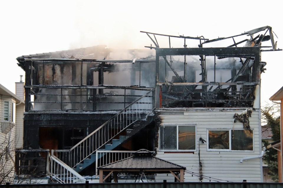 A Queensborough home was destroyed by fire on Tuesday, Feb. 27, 2024 but all of the residents made it out safely.