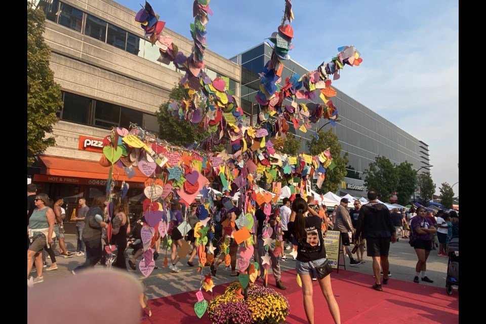 An Overdose Memorial Tree served as a poignant reminder of lives lost.