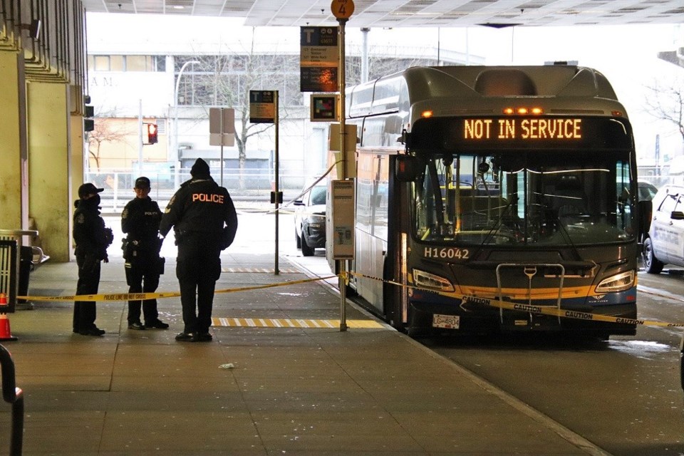 Police are asking for the public's help in finding the suspect in a Jan. 21, 2023 stabbing at the Shops at New West.