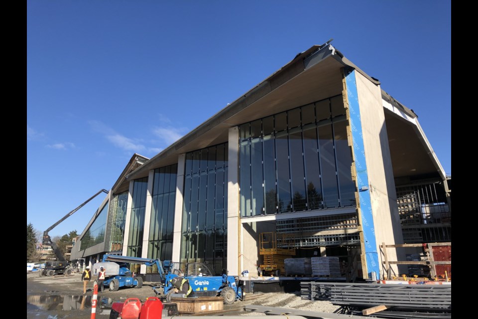 Taking shape: Here's how the new aquatic and community centre looked as of February 2023.