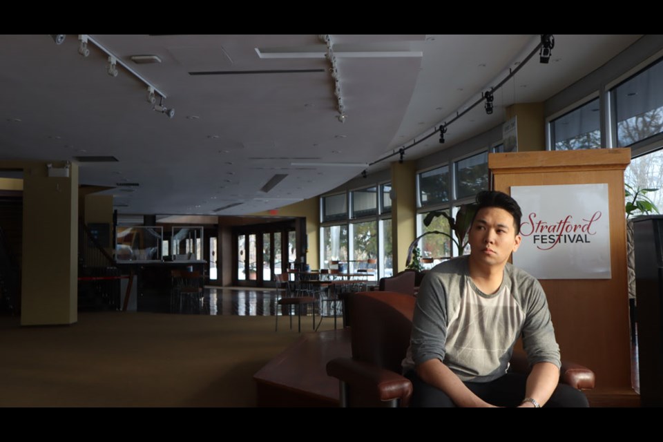 Damon Bradley Jang in the lobby at the Festival Theatre in Stratford. Jang has been selected to take part in the festival's Birmingham Conservatory, a two-year program for up-and-coming theatre professionals.