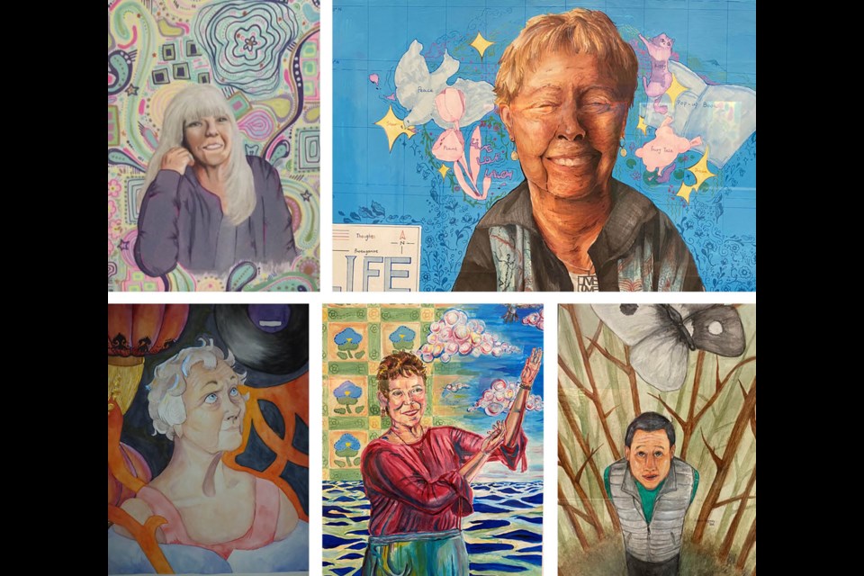 Portraits of elders in the New West community are on display in In-Visible, an exhibition of NWSS student art now underway at Eighth & Eight.